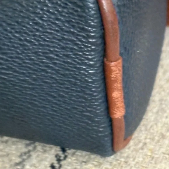 Burberry Blue and Brown Plaid Emblem Bag